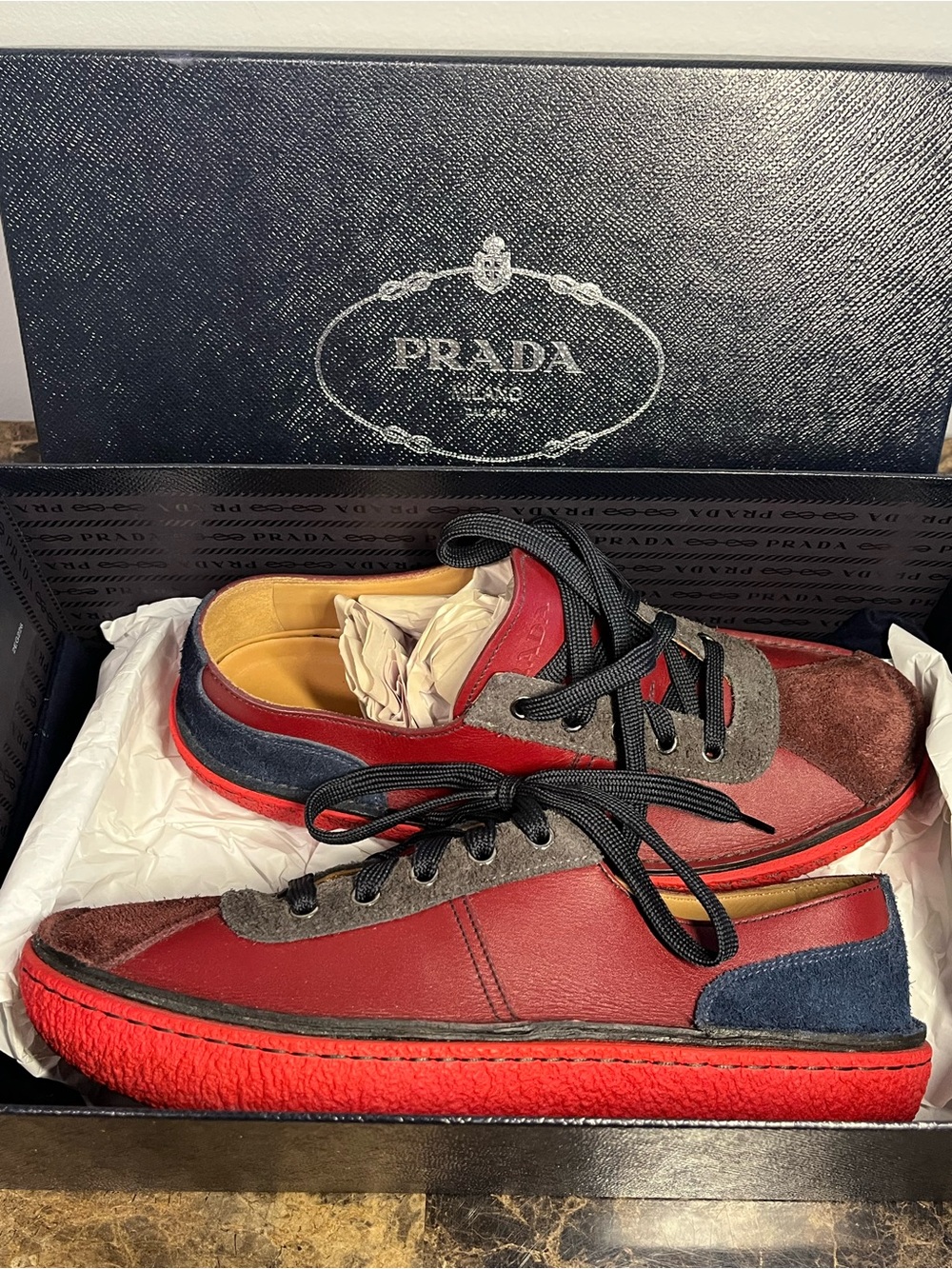 Prada 2EG226 Bordeaux Mercur sneakers size 6 Euro/ 7 US